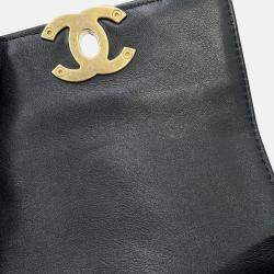 Pre Owned Chanel Matelasseflap Bag Chain shoulder Bag Black Calf Leather Size Mini