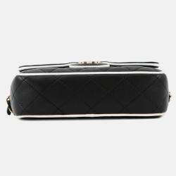 مملوكة مسبقًا Chanel Matelasse Black/White Lambskin Chain Clutch Bag