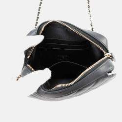 مملوكة مسبقًا Chanel Matelasse Black/White Lambskin Chain Clutch Bag