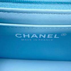 Pre Owned Chanel Matelasse Blue Denim Mini Chain Shoulder Bag