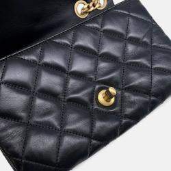 Pre Owned Chanel Matelasse Chain shoulder Black Lambskin Size 20