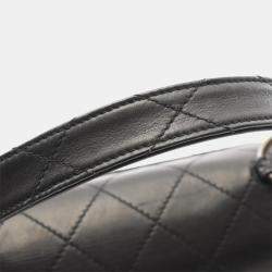 Pre Owned Chanel Flap Black Lambskin Shoulder Bag