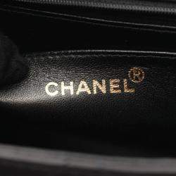 Pre Owned Chanel Flap Black Lambskin Shoulder Bag