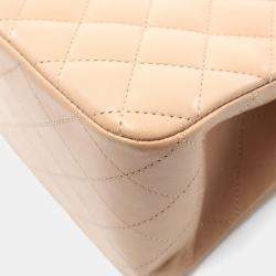 Pre Owned Chanel Bucket Mini Beige Lambskin Shoulder Bag
