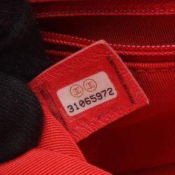 Pre Owned Chanel Matelasse Chain Shoulder Bag Lamb Skin Sheep Leather Red
