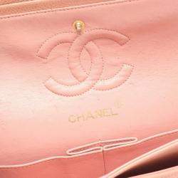 Pre Owned Chanel Matelasse Double Flap Chain Shoulder Bag Calfskin Pink