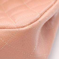 Pre Owned Chanel Matelasse Double Flap Chain Shoulder Bag Calfskin Pink