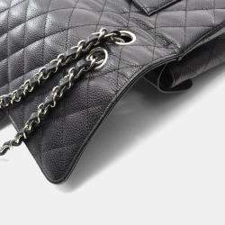 Pre Owned Chanel Matelasse W Flap Chain Shoulder Bag Leather Black