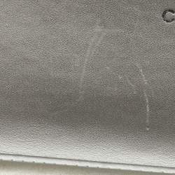 Pre Owned Chanel Metallic Grey Quilted Patent Leather Classic Boy WOC Bag