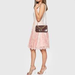 Pre Owned Chanel Burgundy Quilted Leather Small Straight Line Flap Bag