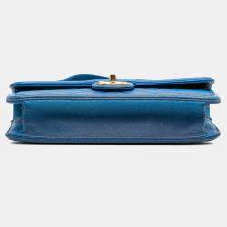 Pre Owned Chanel Blue Medium Quilted Caviar Sunset On The Sea Flap Bag