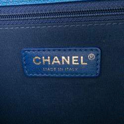 Pre Owned Chanel Blue Medium Quilted Caviar Sunset On The Sea Flap Bag
