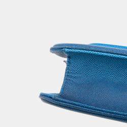 Pre Owned Chanel Blue Medium Quilted Caviar Sunset On The Sea Flap Bag