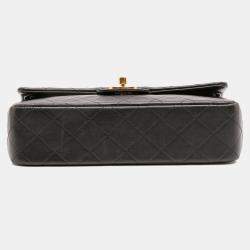 Pre Owned Chanel Black Small Classic Lambskin Double Flap