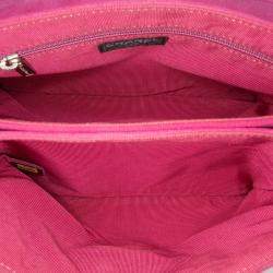 Pre Owned Chanel Pink CC Choco Bar Suede Beaded Chain Flap
