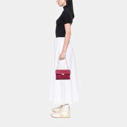 Pre Owned Chanel Pink CC Choco Bar Suede Beaded Chain Flap