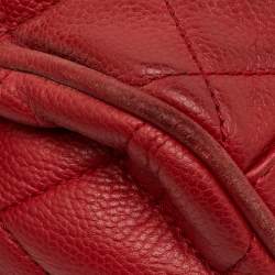 Pre Owned Chanel Red Quilted Caviar Leather Timeless Accordion Flap Bag