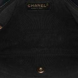 Pre Owned Chanel Blue Medium Bicolor Calfskin Graphic Flap