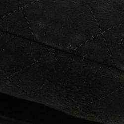 Pre Owned Chanel Black CC Quilted Velvet Flap