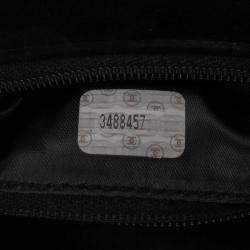 Pre Owned Chanel Black CC Quilted Velvet Flap