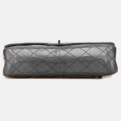 Pre Owned Chanel Grey 50th Anniversary Reissue 2.55 Aged Calfskin Double Flap 227