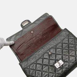 Pre Owned Chanel Grey 50th Anniversary Reissue 2.55 Aged Calfskin Double Flap 227