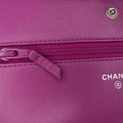 Pre Owned Chanel Purple Lambskin Boy Wallet on Chain