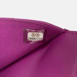 Pre Owned Chanel Purple Lambskin Boy Wallet on Chain