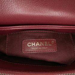 Pre Owned Chanel Red Small Calfskin Coco Curve Flap