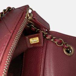 Pre Owned Chanel Red Small Calfskin Coco Curve Flap