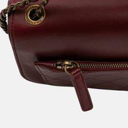 Pre Owned Chanel Red Small Calfskin Coco Curve Flap