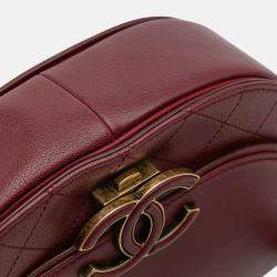 Pre Owned Chanel Red Small Calfskin Coco Curve Flap