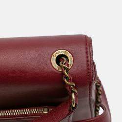 Pre Owned Chanel Red Small Calfskin Coco Curve Flap