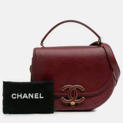 Pre Owned Chanel Red Small Calfskin Coco Curve Flap