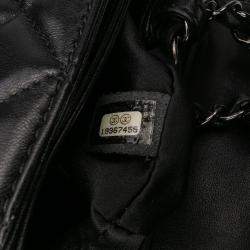 Pre Owned Chanel Black Small Quilted Lambskin Coco Loop Flap