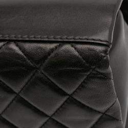Pre Owned Chanel Black Small Quilted Lambskin Coco Loop Flap