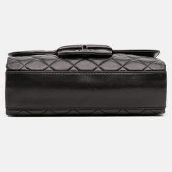 Pre Owned Chanel Black Small Quilted Lambskin Coco Loop Flap