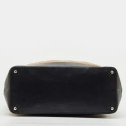 Pre Owned Chanel Beige/Black Quilted Leather VIP Grand Shopping Bag