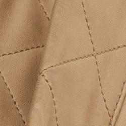 Pre Owned Chanel Beige/Black Quilted Leather VIP Grand Shopping Bag