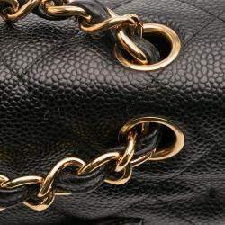 Pre Owned Chanel Black Jumbo Classic Caviar Double Flap