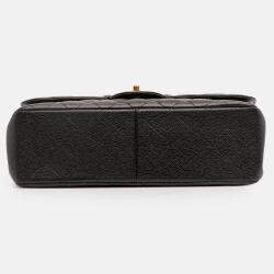 Pre Owned Chanel Black Jumbo Classic Caviar Double Flap
