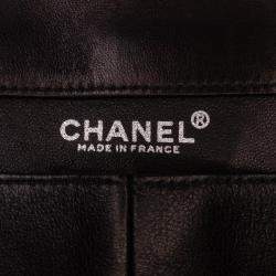 Pre Owned Chanel Black Quilted Lambskin Chocolate Bar Shoulder Bag