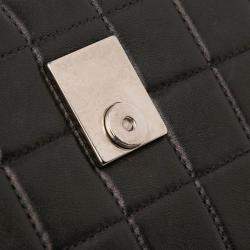 Pre Owned Chanel Black Quilted Lambskin Chocolate Bar Shoulder Bag