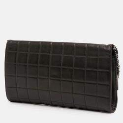 Pre Owned Chanel Black Quilted Lambskin Chocolate Bar Shoulder Bag