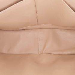 Pre Owned Chanel Beige Jumbo Classic Lambskin Double Flap