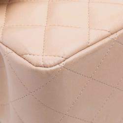 Pre Owned Chanel Beige Jumbo Classic Lambskin Double Flap