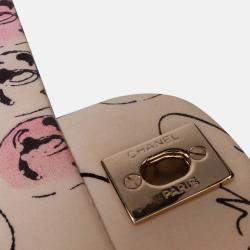 Pre Owned Chanel White Small Quilted Nylon Printed Rue Cambon Flap