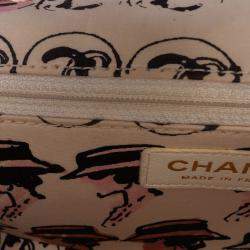 Pre Owned Chanel White Small Quilted Nylon Printed Rue Cambon Flap
