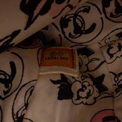Pre Owned Chanel White Small Quilted Nylon Printed Rue Cambon Flap