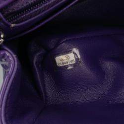Pre Owned Chanel Purple Mini Square Classic Patent Single Flap Bag